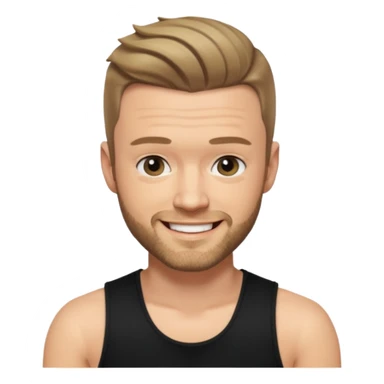 Justin Timberlake dark blonde hair, black tank top sticker