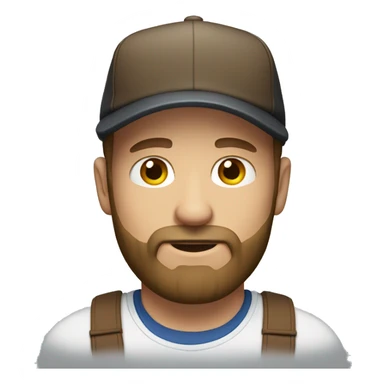 white male with cap and brown beard sticker