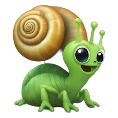 Alien sur un escargot sticker