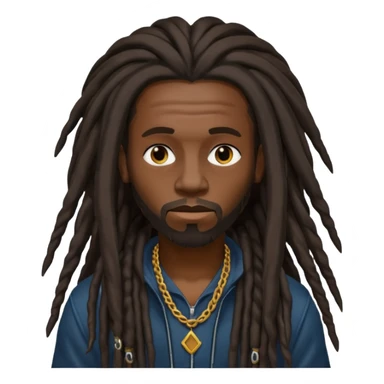 black mysterious rapper with long dreadlocks sticker