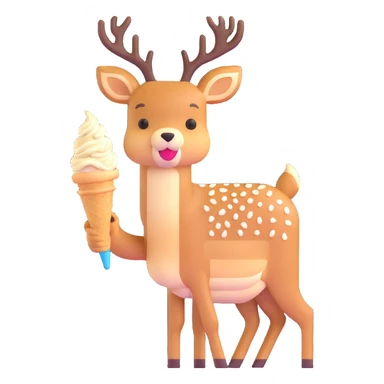 deer eating ice cream sticker