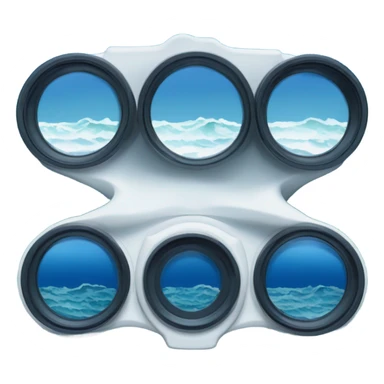 POV shot through binoculars of the ocean sticker
