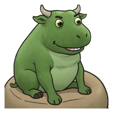 Bull sitting on poop  sticker