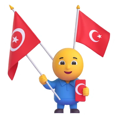 Teknofest milli teknoloji hamlesi emojisi with Turkish flag, technology, innovation, modern emoji style sticker