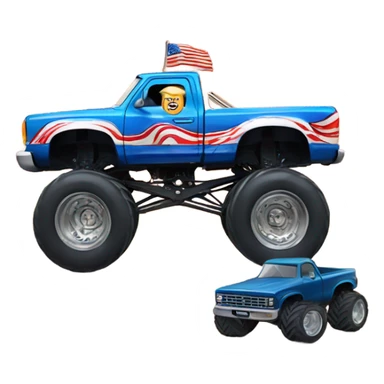 Donald trump with monster truck sticker