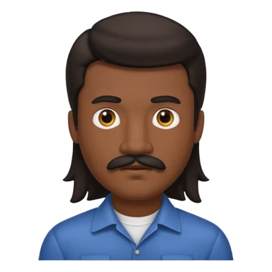White man with dark mullet and mustache sticker