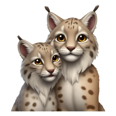 lynx and mouse love each other sticker