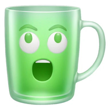 Light green transparent glass mug sticker