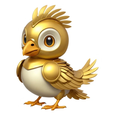 cute toon bird with head armor sticker