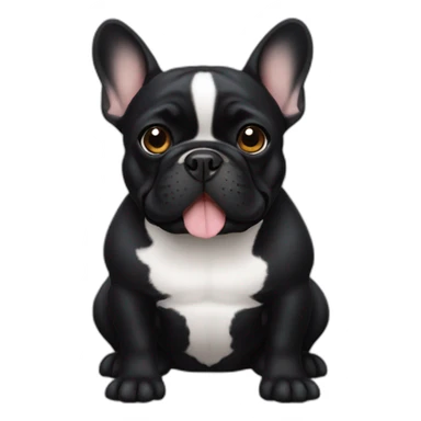 all black french bulldog sticker