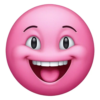 Pink laughing emoji sticker