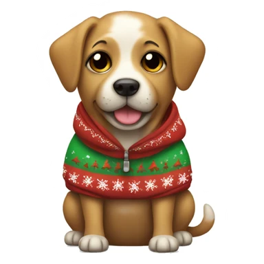 Cute dog wearing a Christmas hoodie sticker