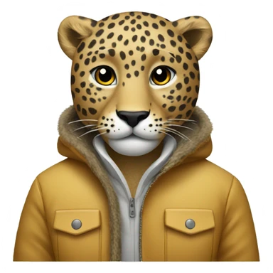 Leopard wearing snow jacket  sticker