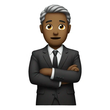 sad man in suit holding out his arms sticker