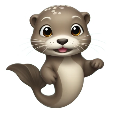 A cute and happy otter face wear mermaid sticker