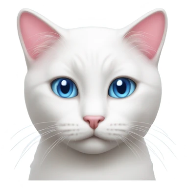 White cat blue eyes pink prawns  sticker