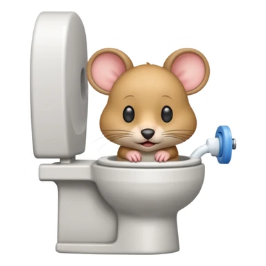 Una ratita sentada en el wc sticker