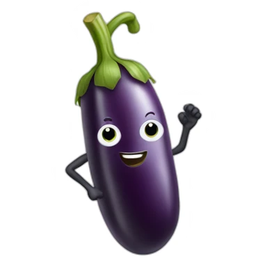 vegetable eggplant with arm and leg sticker