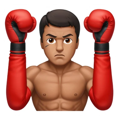 boxer resembling Rocky Sylvester Stallone, red gloves, determined expression, minimal details sticker