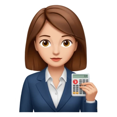 economist woman, brown hair, finance chart sticker