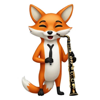 Fox playing the oboe sticker