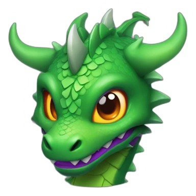 Fire deep purple dragon with green eyed wearing armor sticker