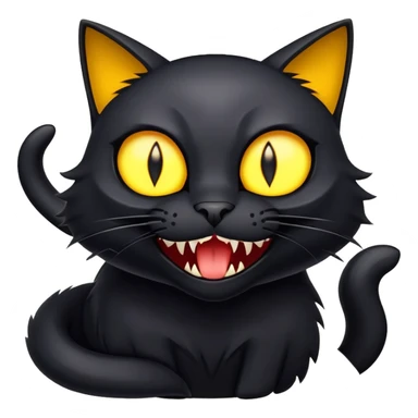 Hissing black cat-Fakémon-creature sticker