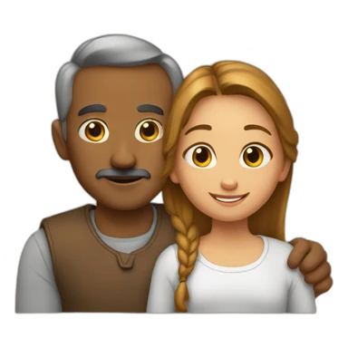 papa-brun-avec-adolescent-brun sticker