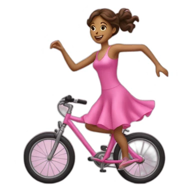 Dancing brunette in pink bicycles sticker