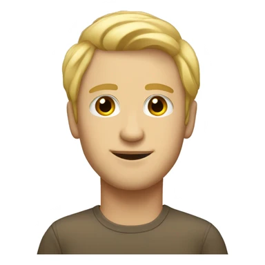 Blonde with relaxed short curtains guy, longer than average oval shaped face, brown eyes sticker