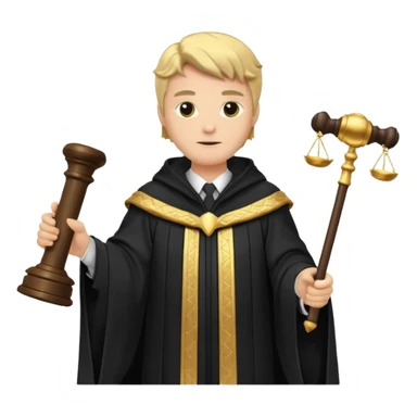 Fancy judge with golden scales sticker