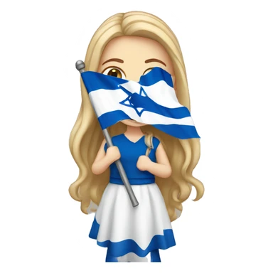 White girl holding Israel flag sticker