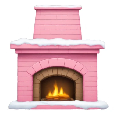 Winter Pink FirePlace, with snow on it sticker