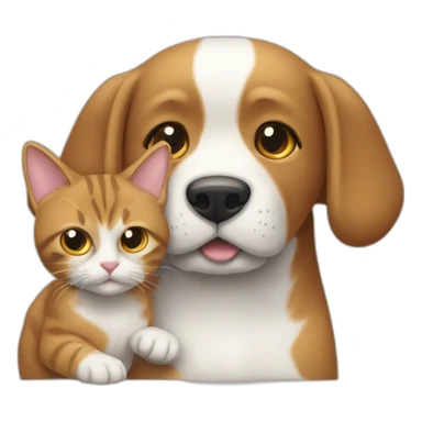 Un chat et un chien qui se serre la main sticker
