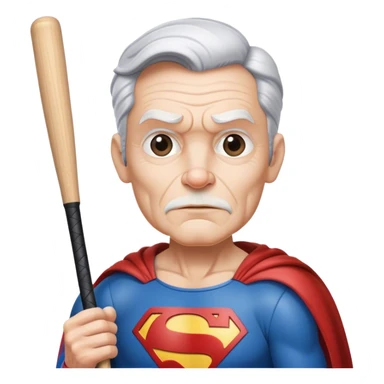 Old Superman with a baseball bat sticker