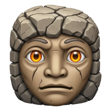 stone idol face in Volcano Island sticker