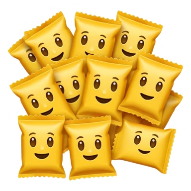 A lot of emojis all different in colors and style but all of them related to chips and chips packs and all of them on a green background sticker