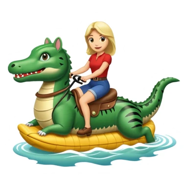 Kathy bar riding a alligato sticker