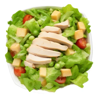 chicken ceaser salad with pea sticker