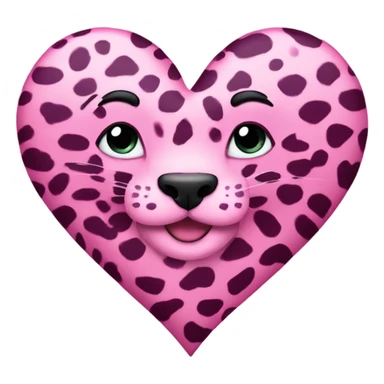 Pink leopard heart sticker