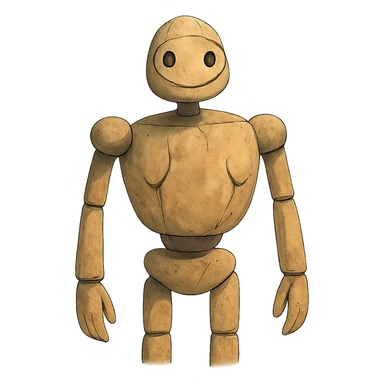 ghibli style smiling robot sticker