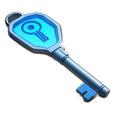 cyber metal key with blue light sticker