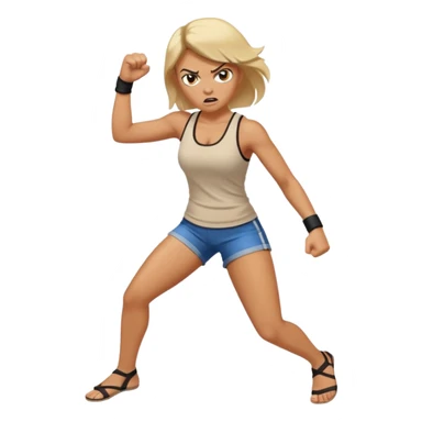 Woman angry kickin sticker