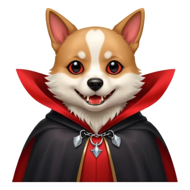 Vampire Pet, Dog in red collar cloak sticker