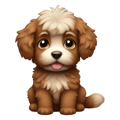 brown fluffy puppy sticker