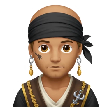 Belted pirate man with earring
 sticker