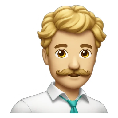 Homme avec les cheveux plaquer et une petit moustache sticker