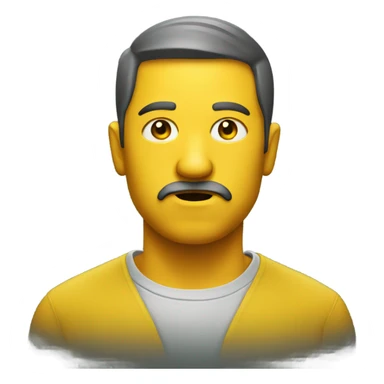 round yellow serious face emoji sticker