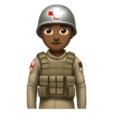 soldier with red medical cross on helmet, default skin tone sticker
