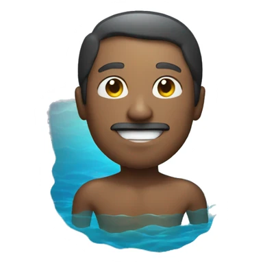 man swim in the moonlight sticker